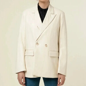 FRNCH Garance Cream Vegan Leather Blazer